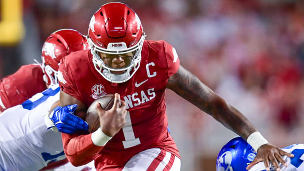 Razorback quarterback KJ Jefferson in win over BYU on Saturday night